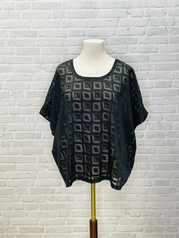 Blusen-Poncho mit Muster