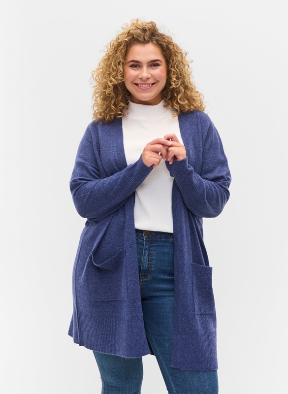 Strick-Cardigan offen mit Taschen