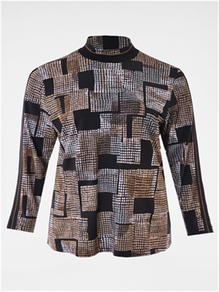 Shirt langarm mit Stehkragen