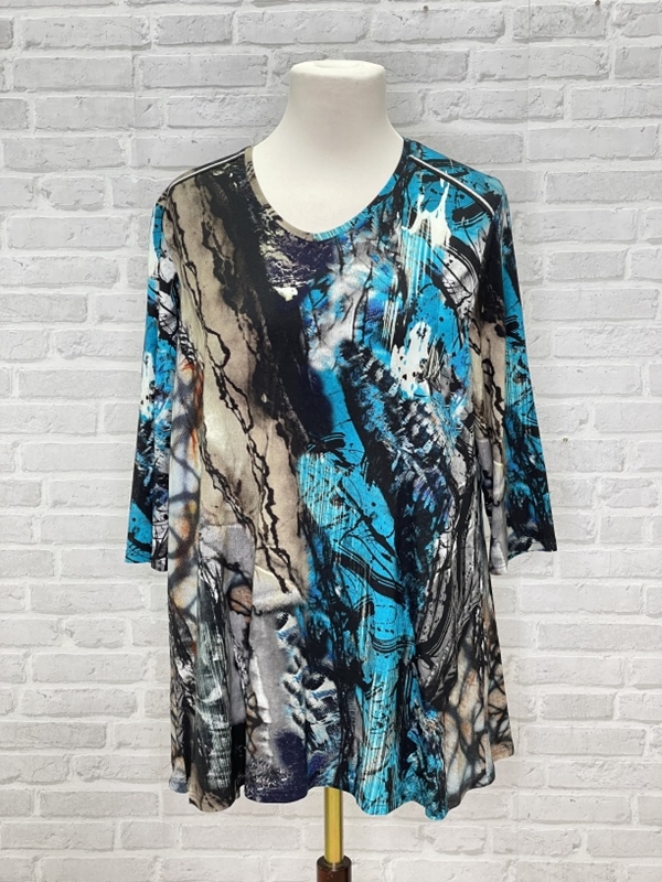 Tunika-Shirt 3/4arm A-Linie