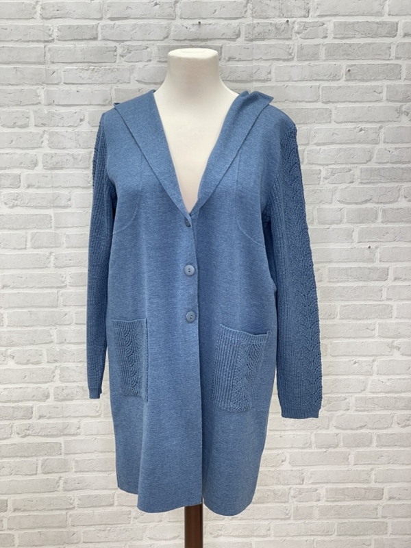 Long-Cardigan mit Kapuze