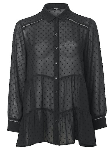 Boho-Bluse mit Hemdkragen langarm