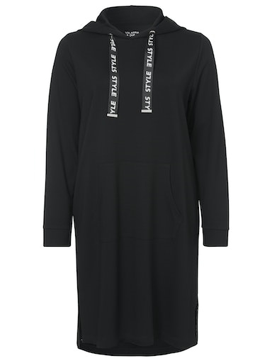 Lässiges Hoodie-Kleid in schwarz