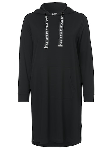 Lssiges Hoodie-Kleid in schwarz