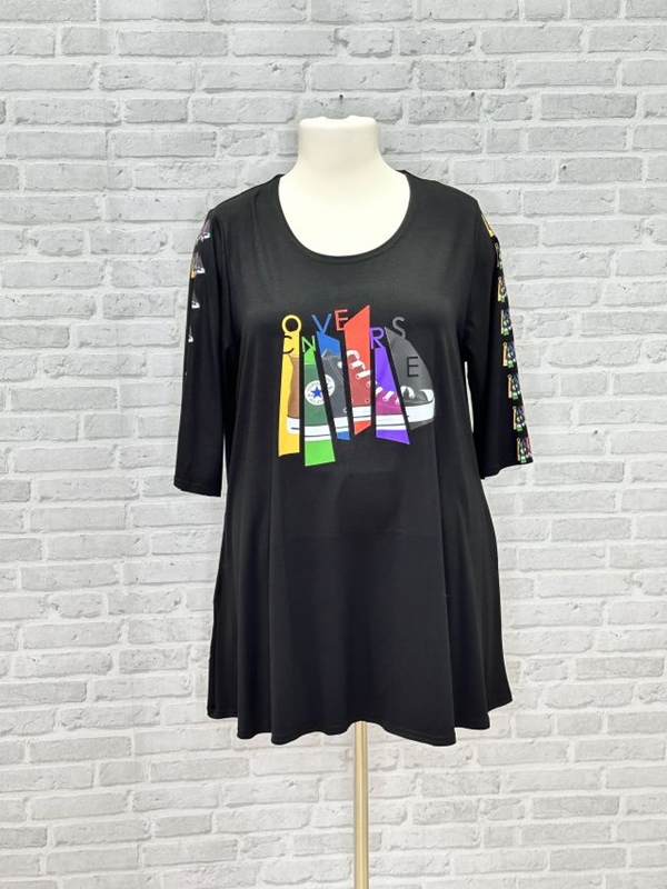 Tunika-Shirt kurzarm A-Linie Sneaker