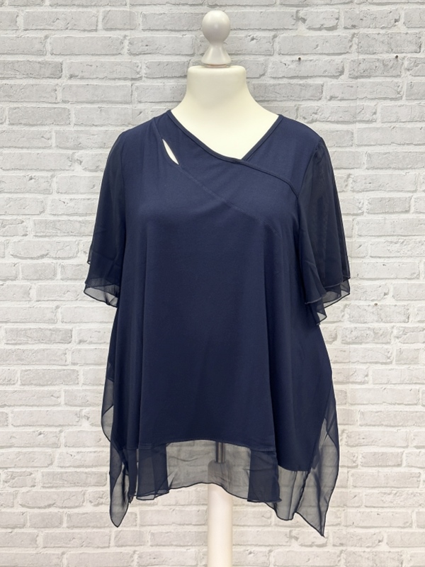 Tunika-Shirt  mit Chiffon