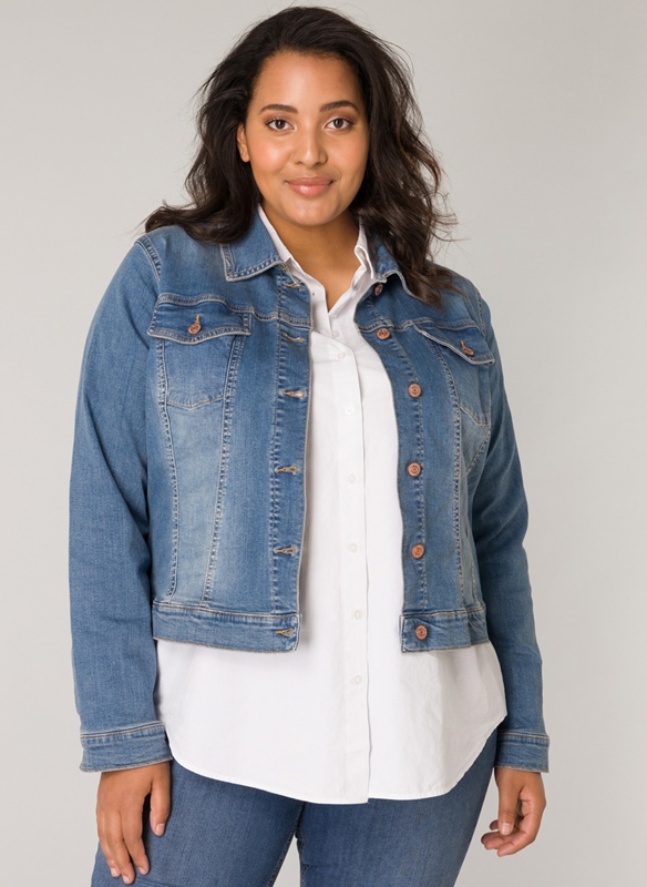 Jeansjacke mit Stretch