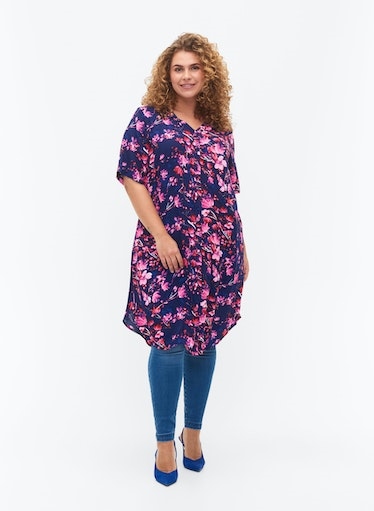 Kleid / Longbluse kurzarm