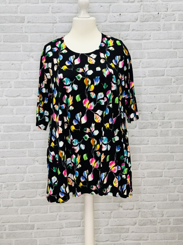 Tunika-Shirt kurzarm A-Linie Bltter