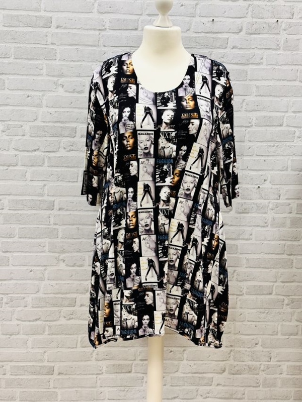 Tunika-Shirt A-Line kurzarm Magazin