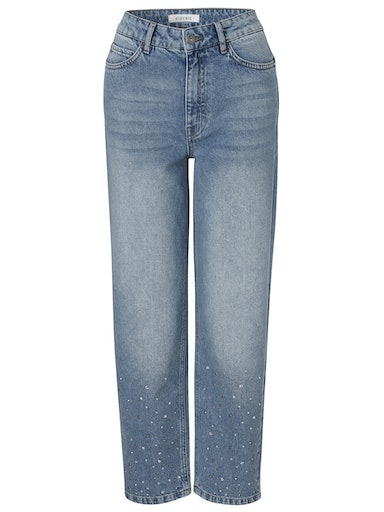 Jeans mit Glitzernieten knchellang