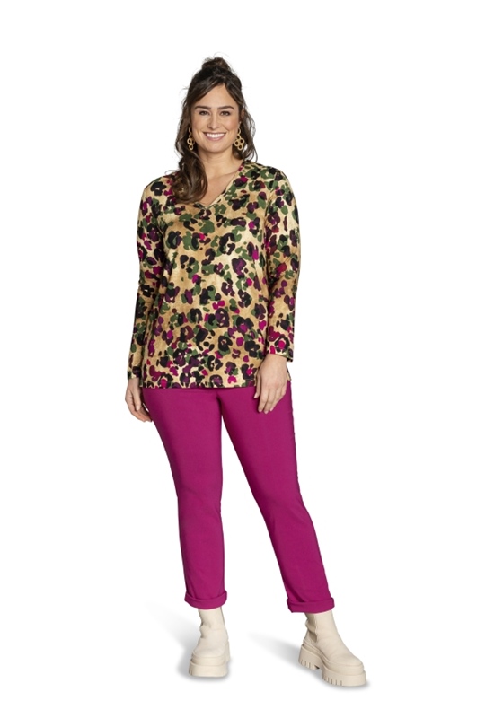 Langarmshirt mit V-Ausschnitt
