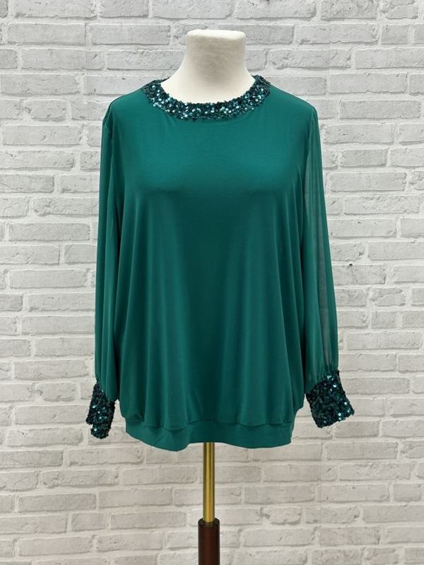 Tunika-Bluse mit Pailletten
