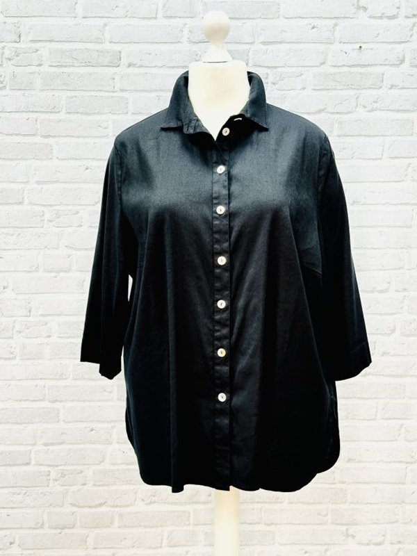 Edle Leinen Bluse 3/4 Arm