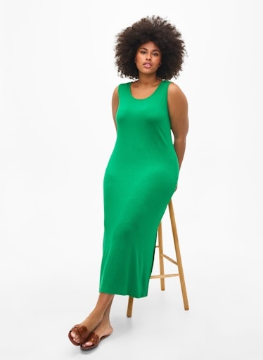 Trägerkleid Rippshirt lang