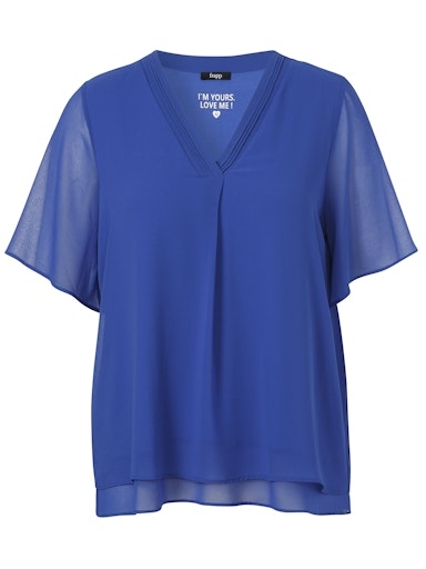 Chiffon-Bluse V-Ausschnitt kurzarm