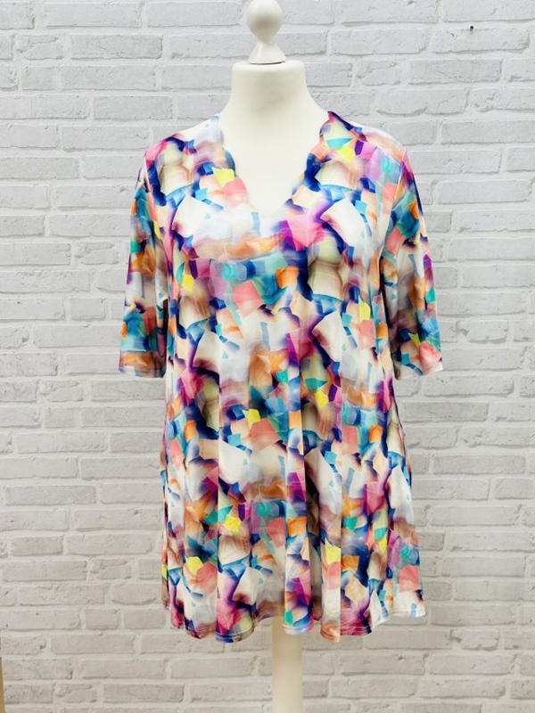 Tunika-Shirt kurzarm A-Linie Prisma