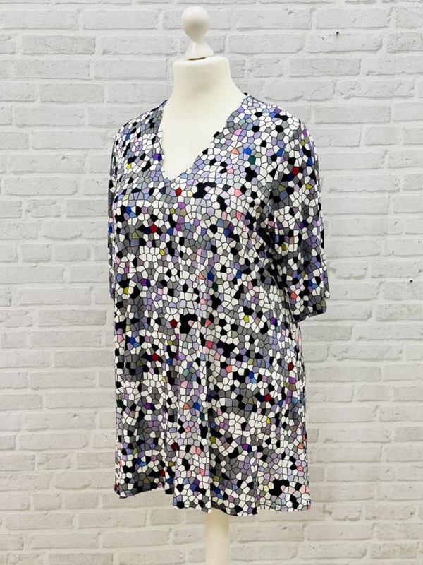 Tunika-Shirt kurzarm A-Linie Waben