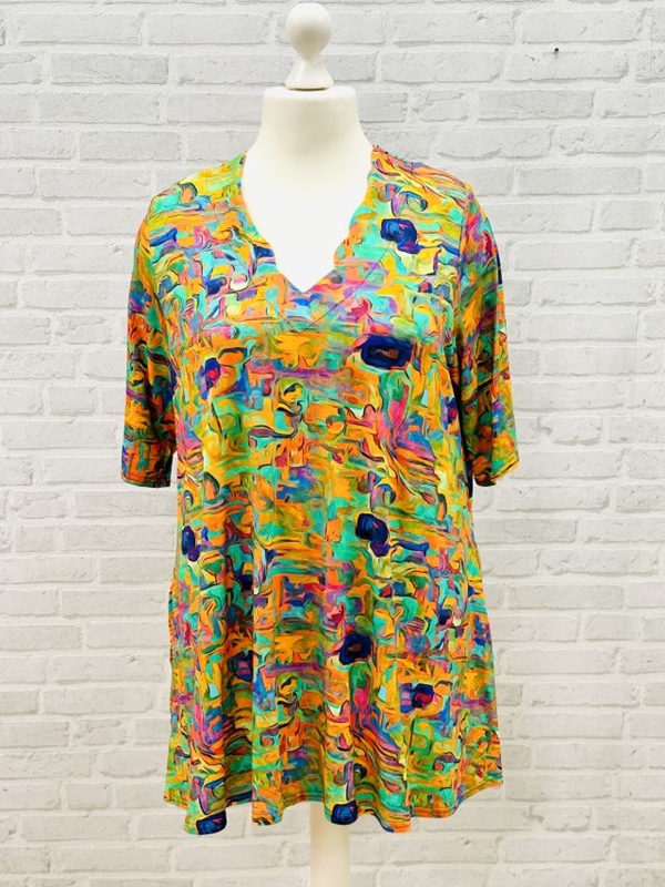 Tunika-Shirt kurzarm A-Linie Orangeart
