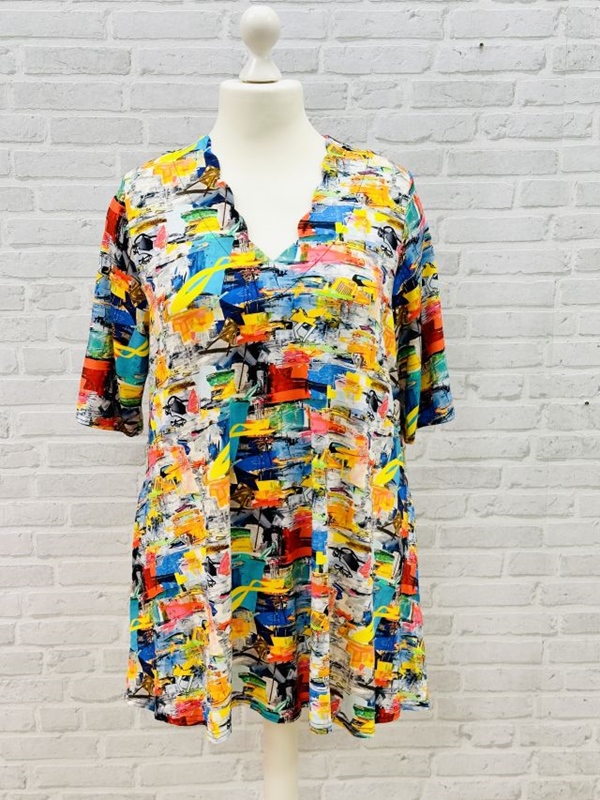 Tunika-Shirt kurzarm A-Linie Chaos