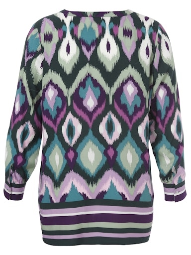 Tunika-Bluse mit V-Ausschnitt langarm