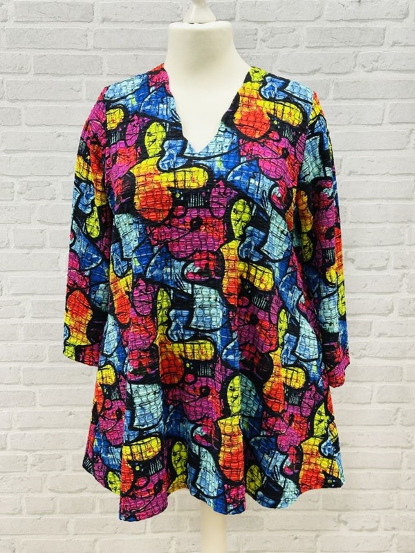 Strukturshirt A-Linie Grafitti