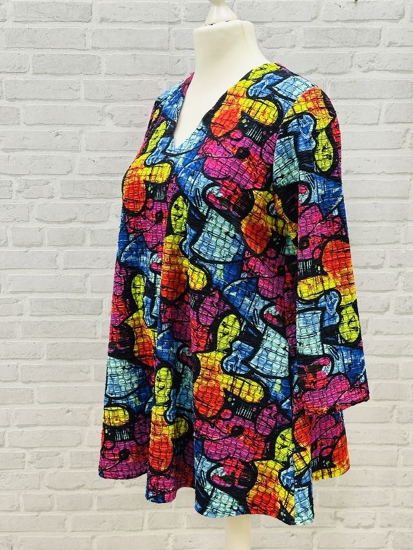 Strukturshirt A-Linie Grafitti