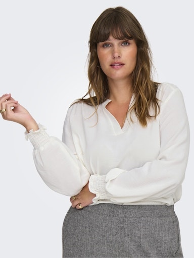 CARMETTA LIFE V-NECK LS TOP WVN NOO