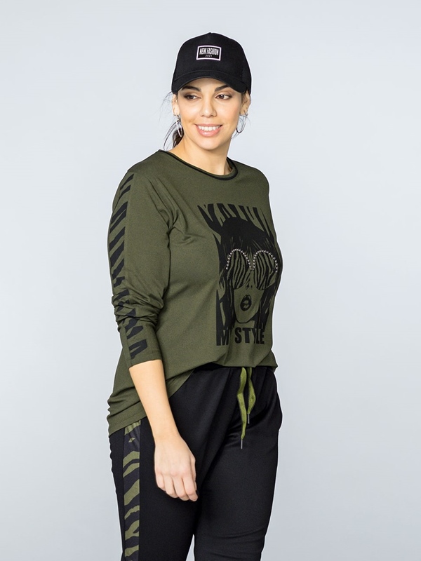 Shirt mit Aufdruck langarm