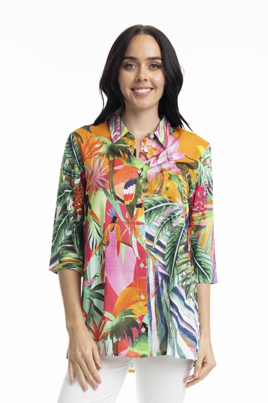 Luftige Sommer-Bluse 3/4 Arm