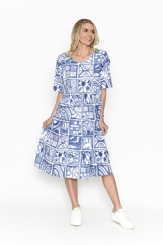 Kleid mit Taschen kurzarm