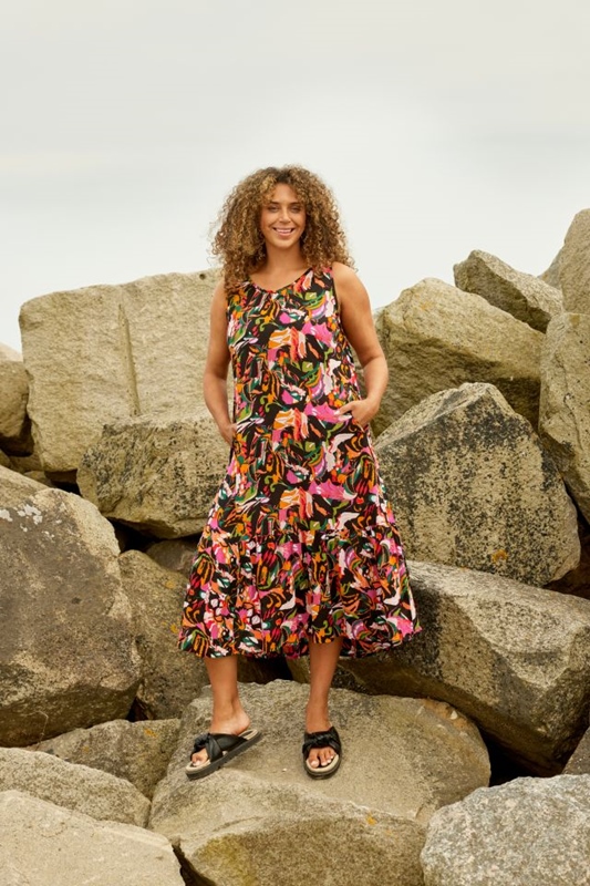 Maxi-Kleid ohne Arm