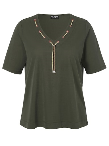 Shirt kurzam mit bunter Kordel