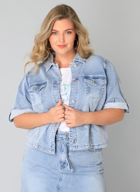 Jeansbluse kurzarm