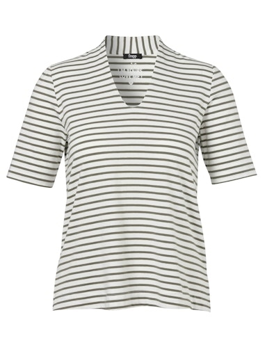 Streifenshirt V-Ausschnitt kurzarm