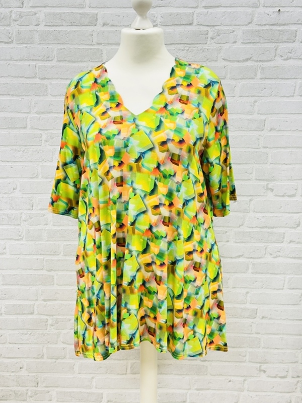 Tunika-Shirt kurzarm A-Linie Neon