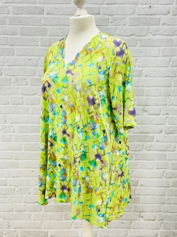 Tunika-Shirt kurzarm A-Linie Lime Tunika-Shirt kurzarm A-Linie Lime