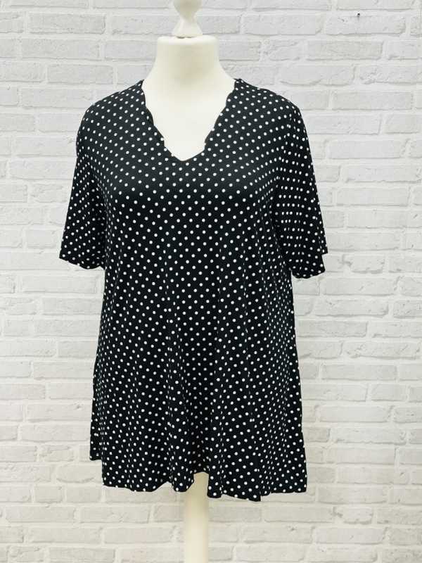 Tunika-Shirt kurzarm A-Linie Dots