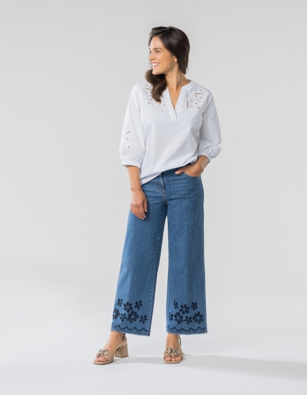 Jeans-Culotte  Flower Power