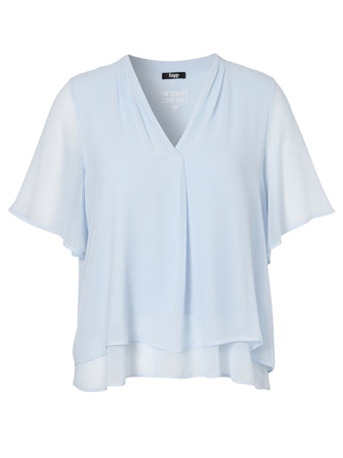 Schlupfbluse mit Chiffon kurzarm