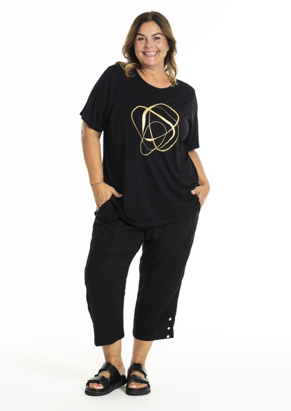 T-Shirt mit Goldprint