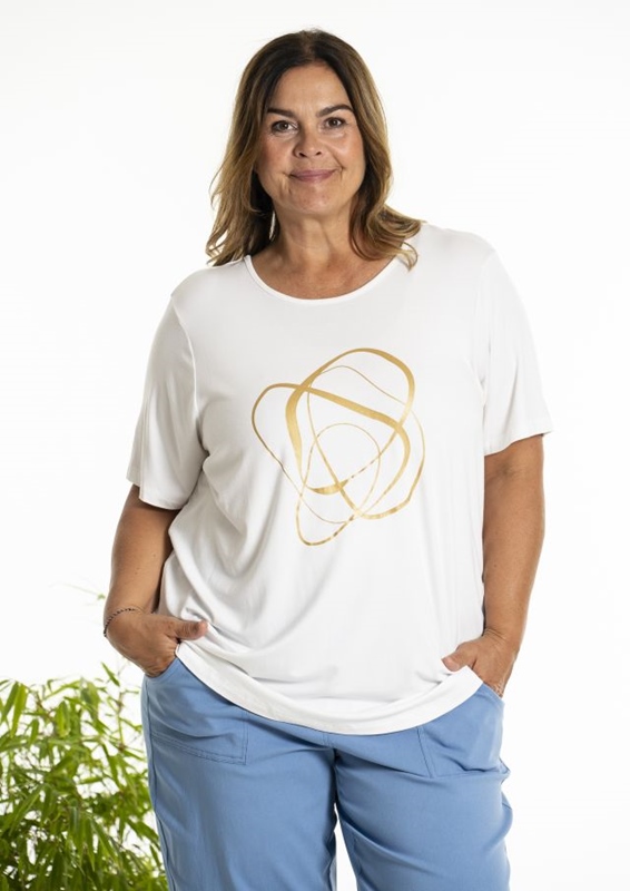 T-Shirt mit Goldprint