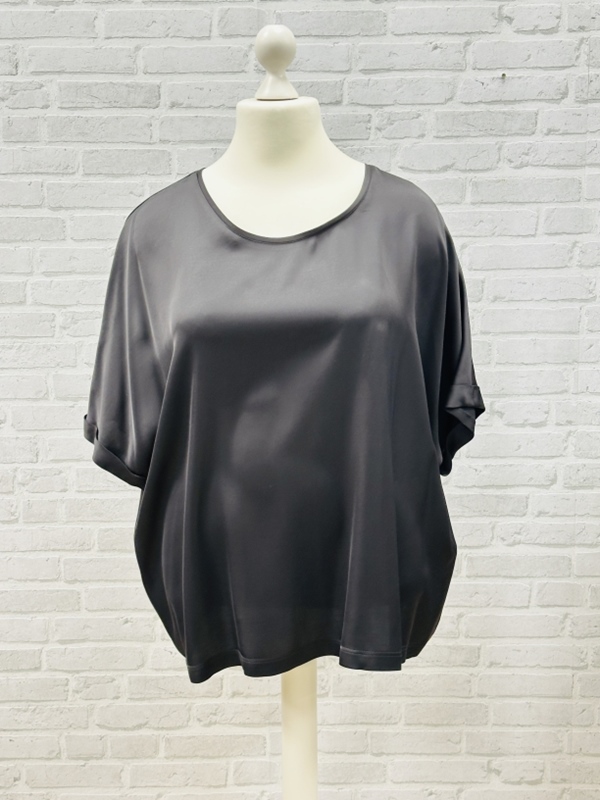 Satin Blusenshirt kurzarm