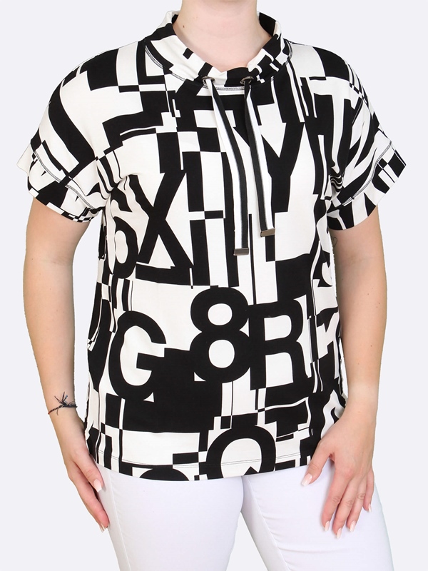 Lssiges Kurzarmshirt schwarz/weiss