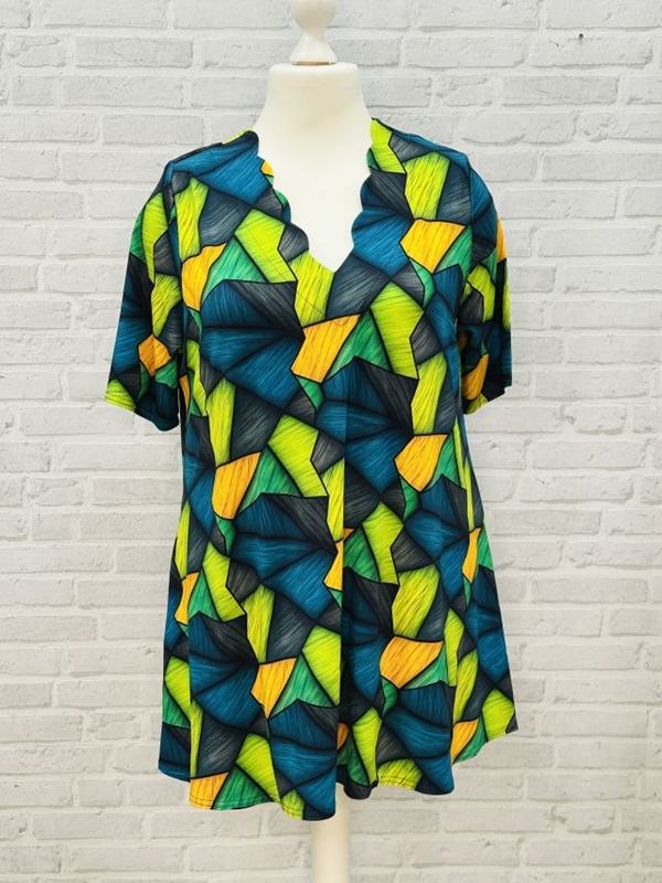 Tunika-Shirt kurzarm A-Linie Greengeo