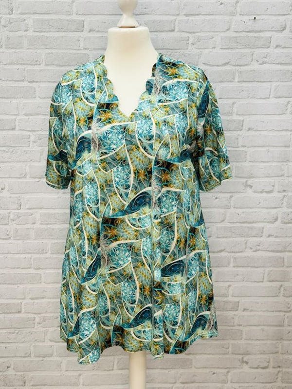 Tunika-Shirt kurzarm A-Linie Anemone