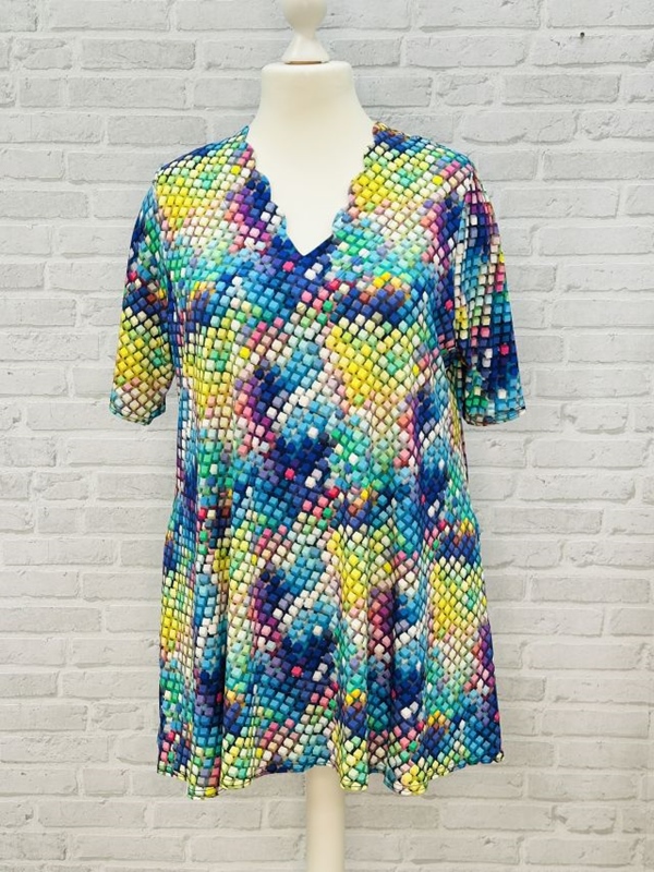 Tunika-Shirt kurzarm A-Linie Cubus