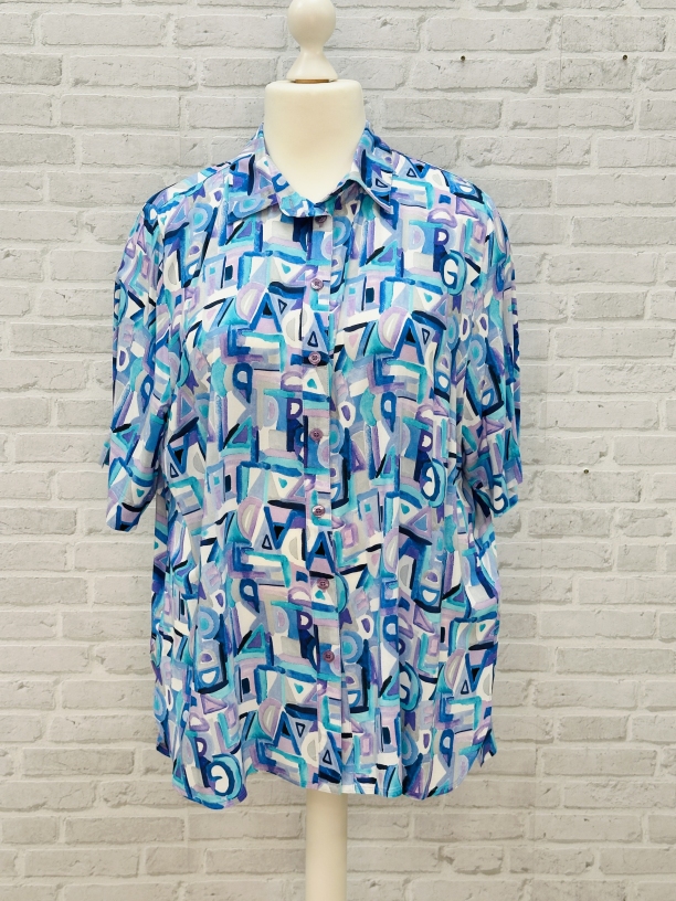 Bluse kurzarm Buchstabenprint