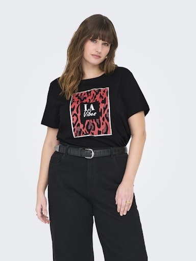 Lässiges Shirt mit Leodruck kurzarm Lässiges Shirt mit Leodruck kurzarm